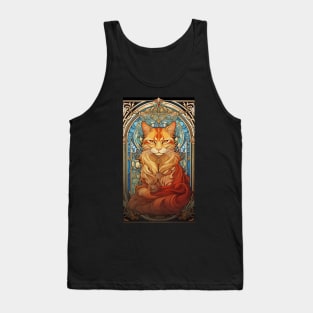 Tangerine Tabby Art Nouveau Tank Top